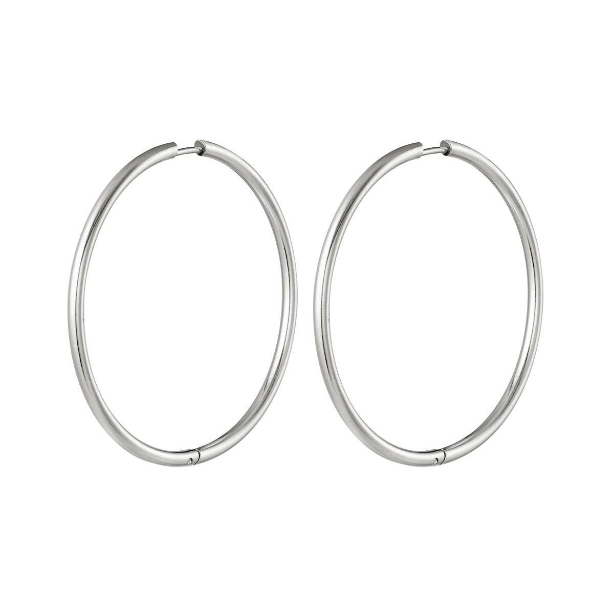stainless steel earrings hoops large