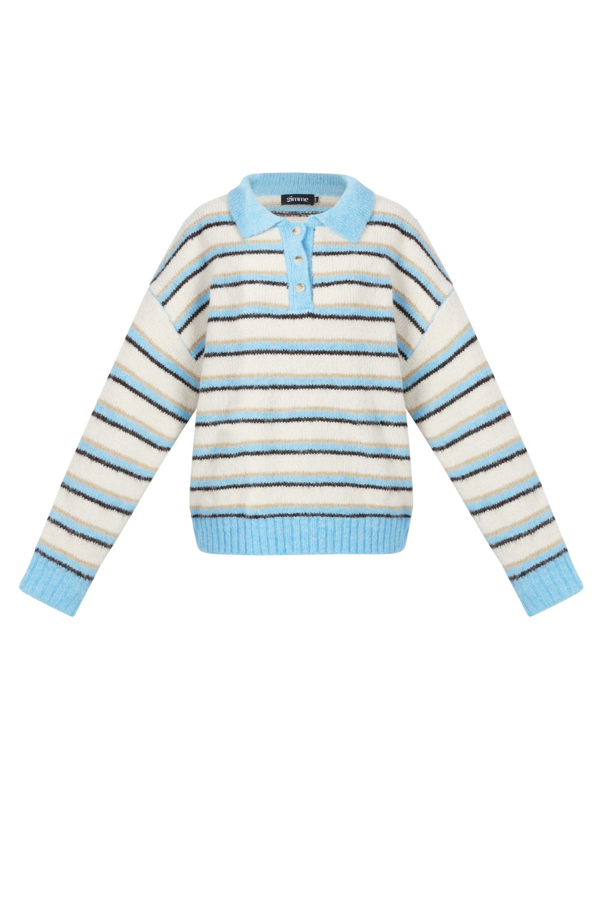 Knitted Polyester Fiber Women's Knit Sweater Casual Stripes