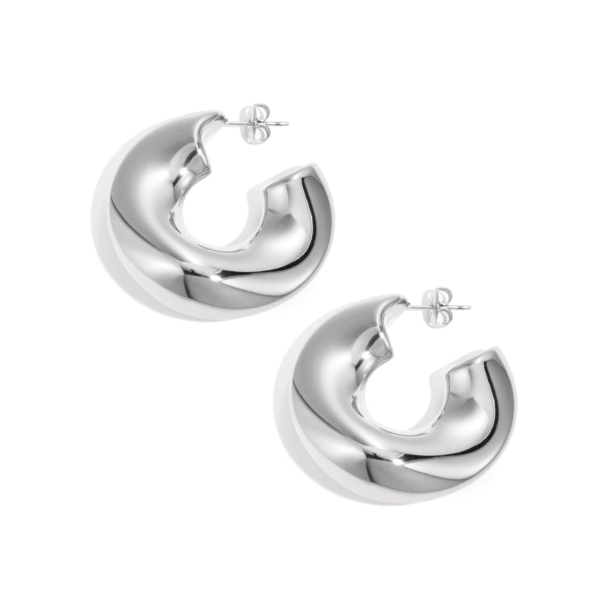 Stainless Steel Hoop Earrings circle Casual Daily Simple Series Women's jewelry