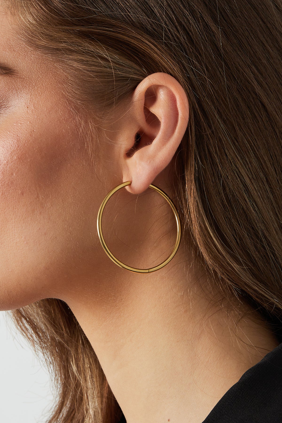 stainless steel earrings hoops large