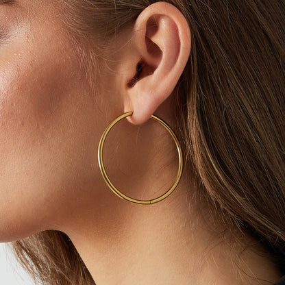 stainless steel earrings hoops large