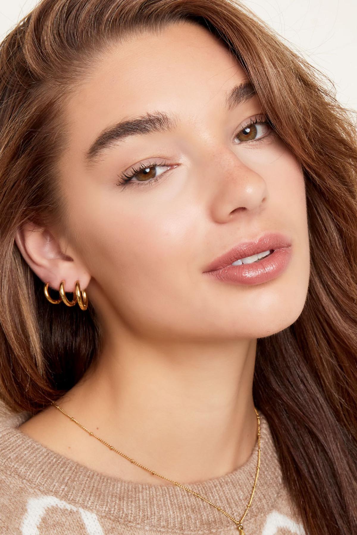 Creoles simple XL Gold Color Stainless Steel