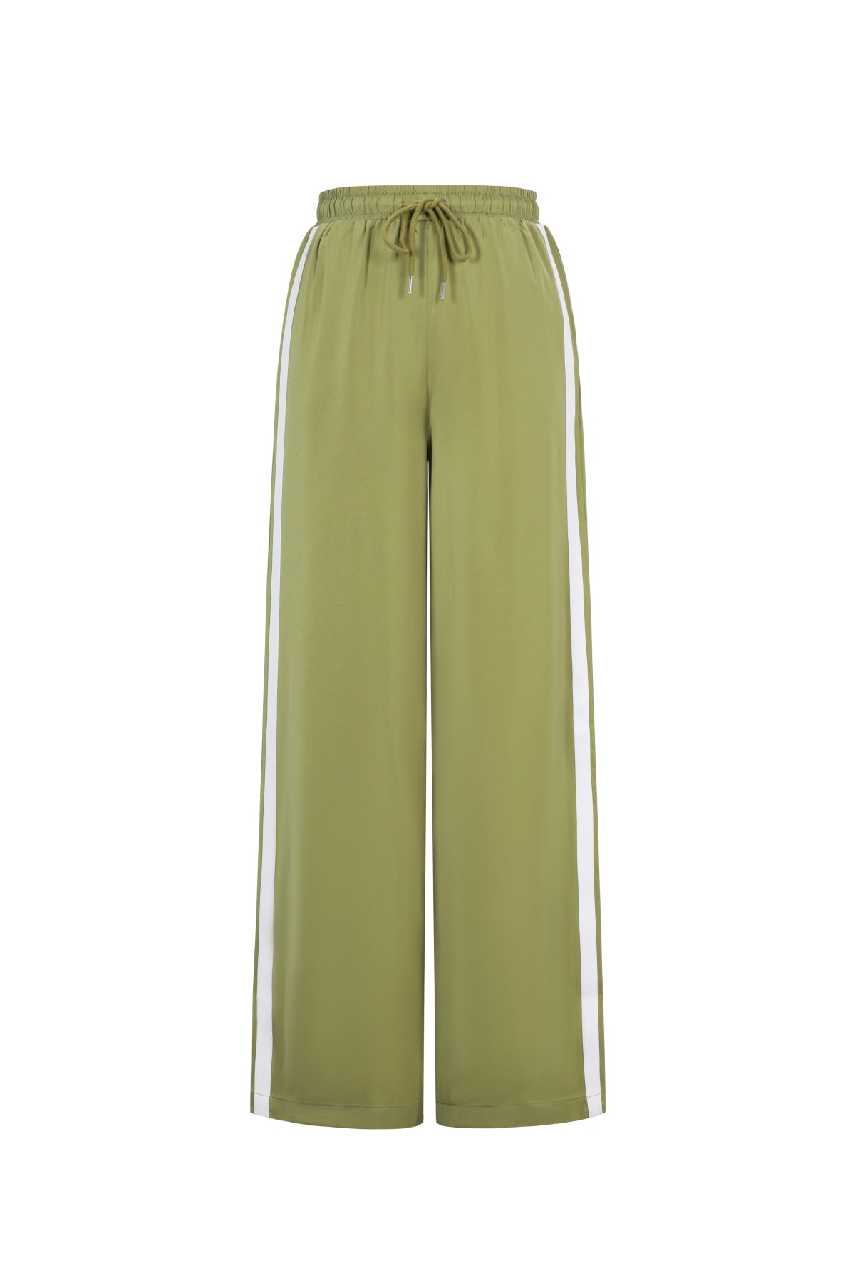 Woven Polyester Fiber Women's Straight Leg Pants Sporty Stripes