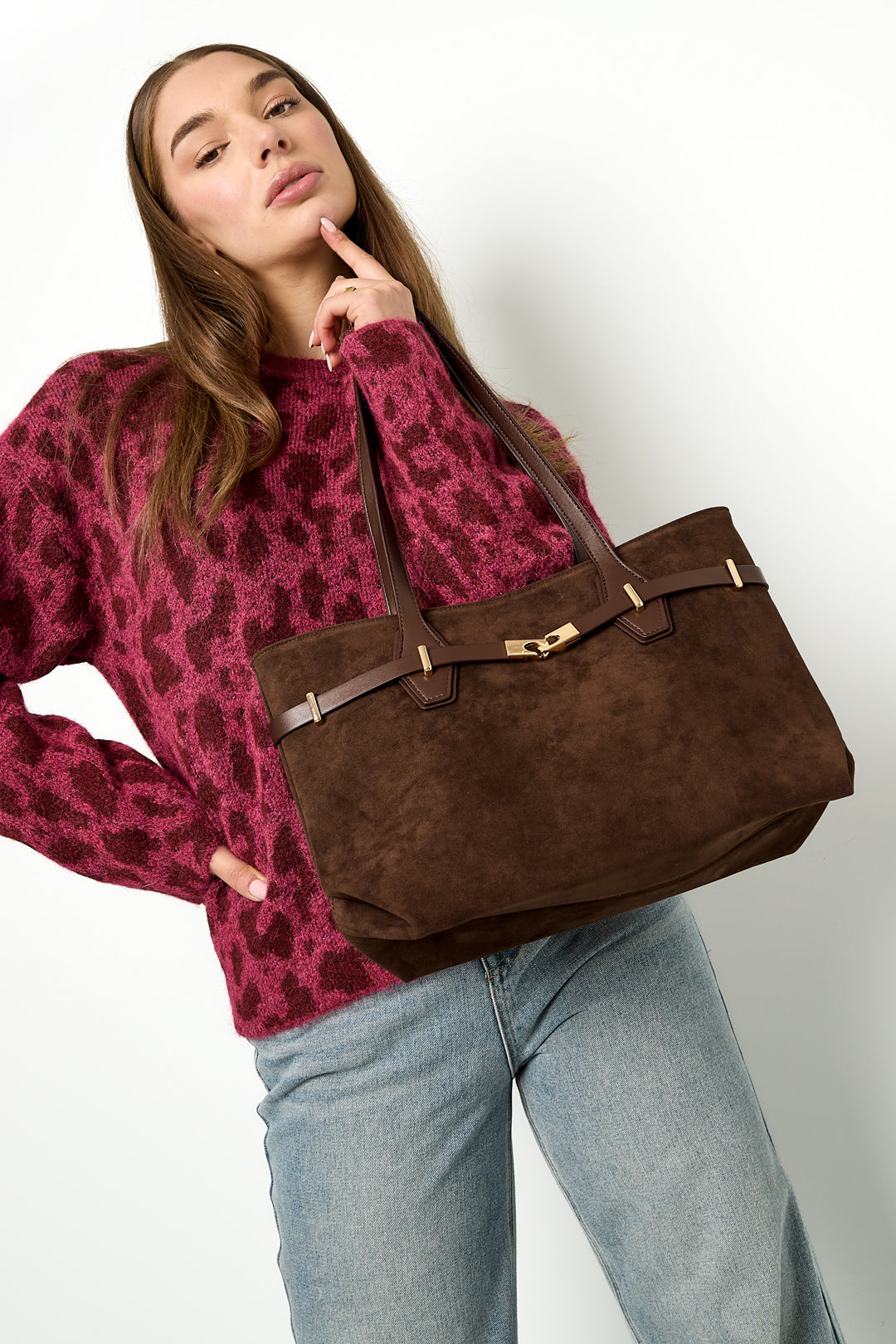 Tote Bags Effen Kleur Casual Suède Dagelijkse Accessoires