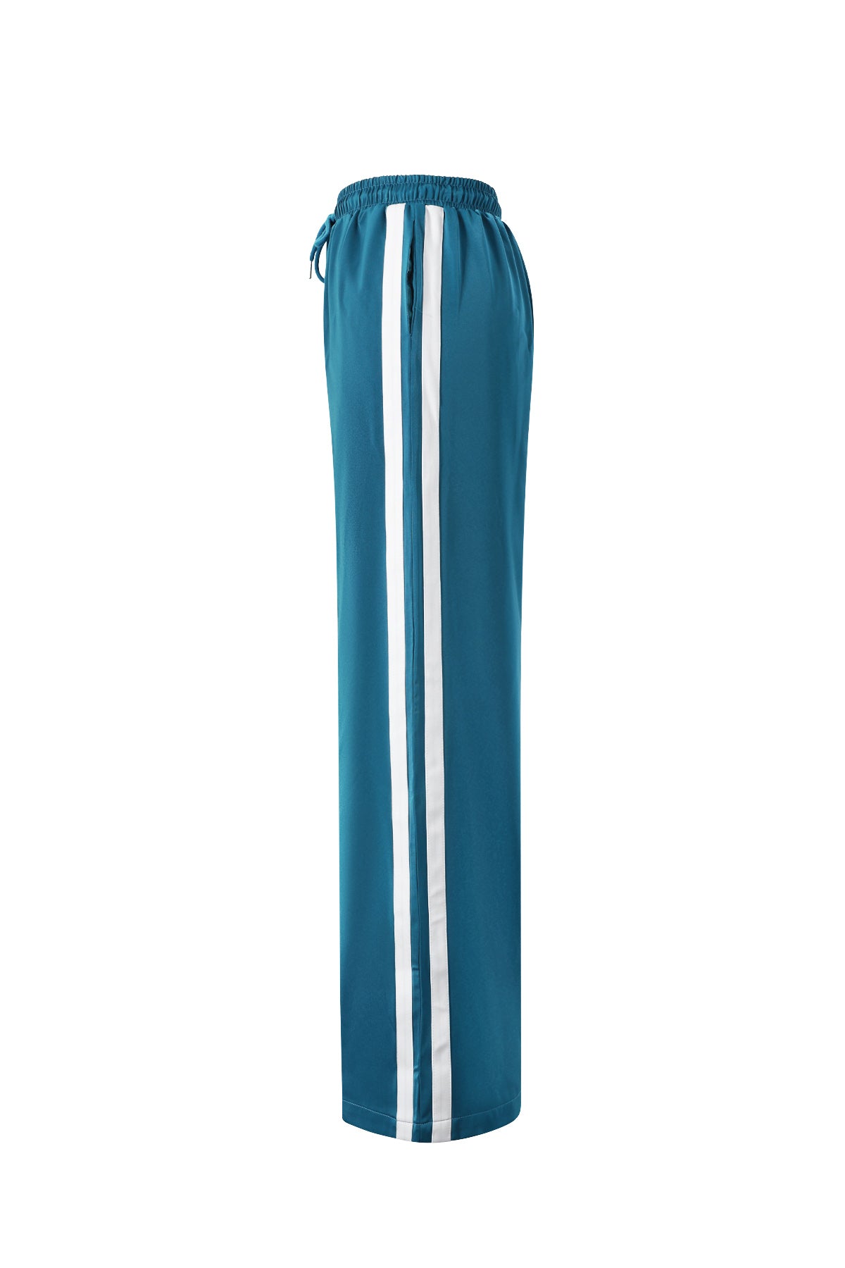 Woven Polyester Fiber Women's Straight Leg Pants Sporty Stripes