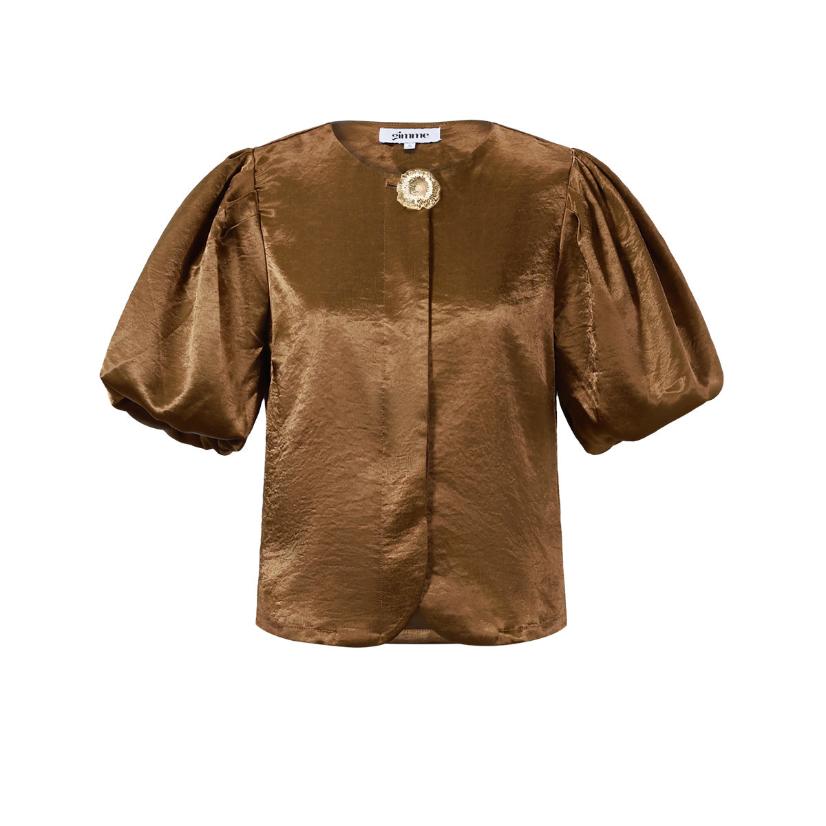 Woven Polyester Fiber Women's Short Sleeve Tops Elegant Solid Color