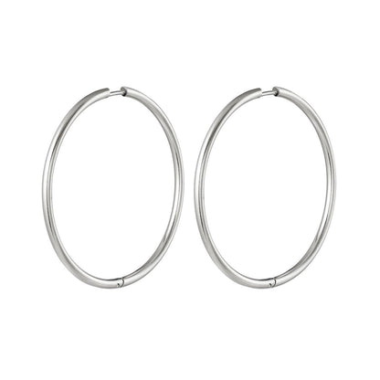stainless steel earrings hoops large