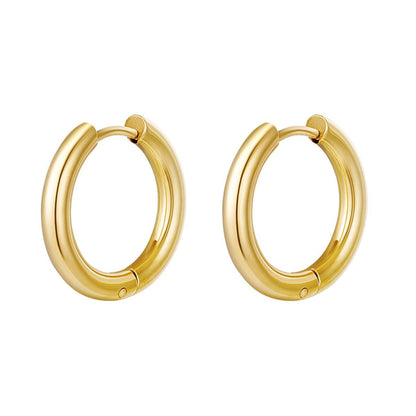 Creoles simple XL Gold Color Stainless Steel