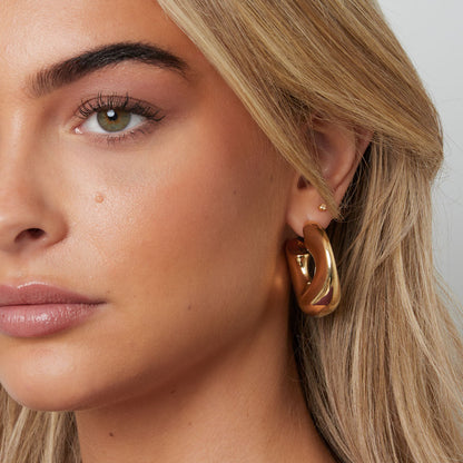 Stainless Steel Hoop Earrings circle Casual Daily Simple Series Women's jewelry