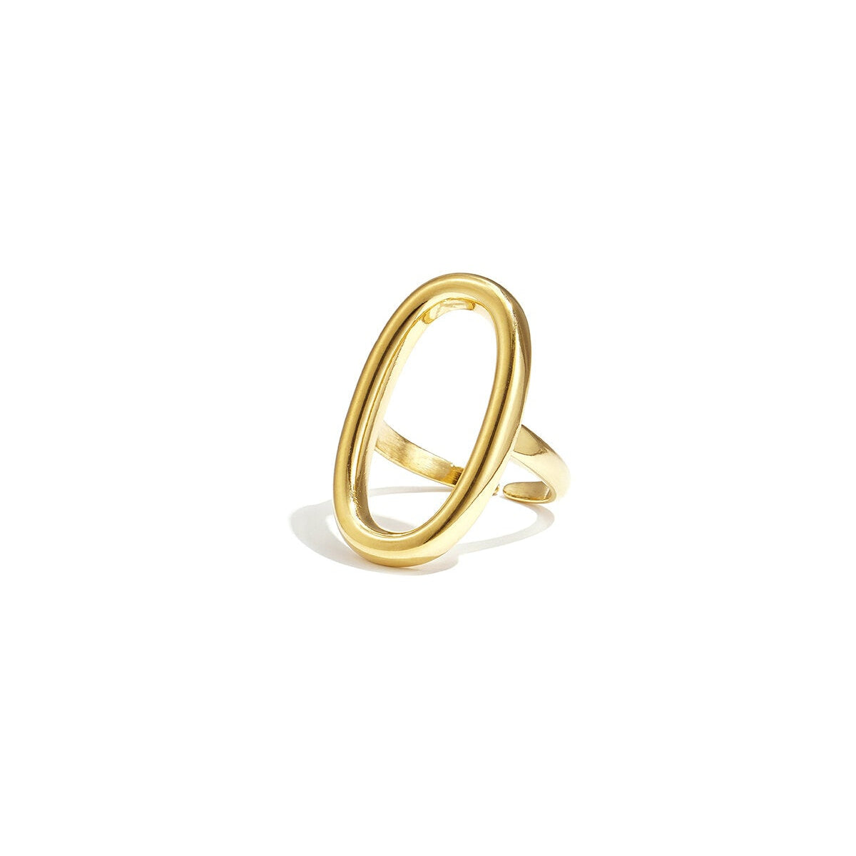 Elegant Minimalist Adjustable Ellipse Ring - Silver & Gold