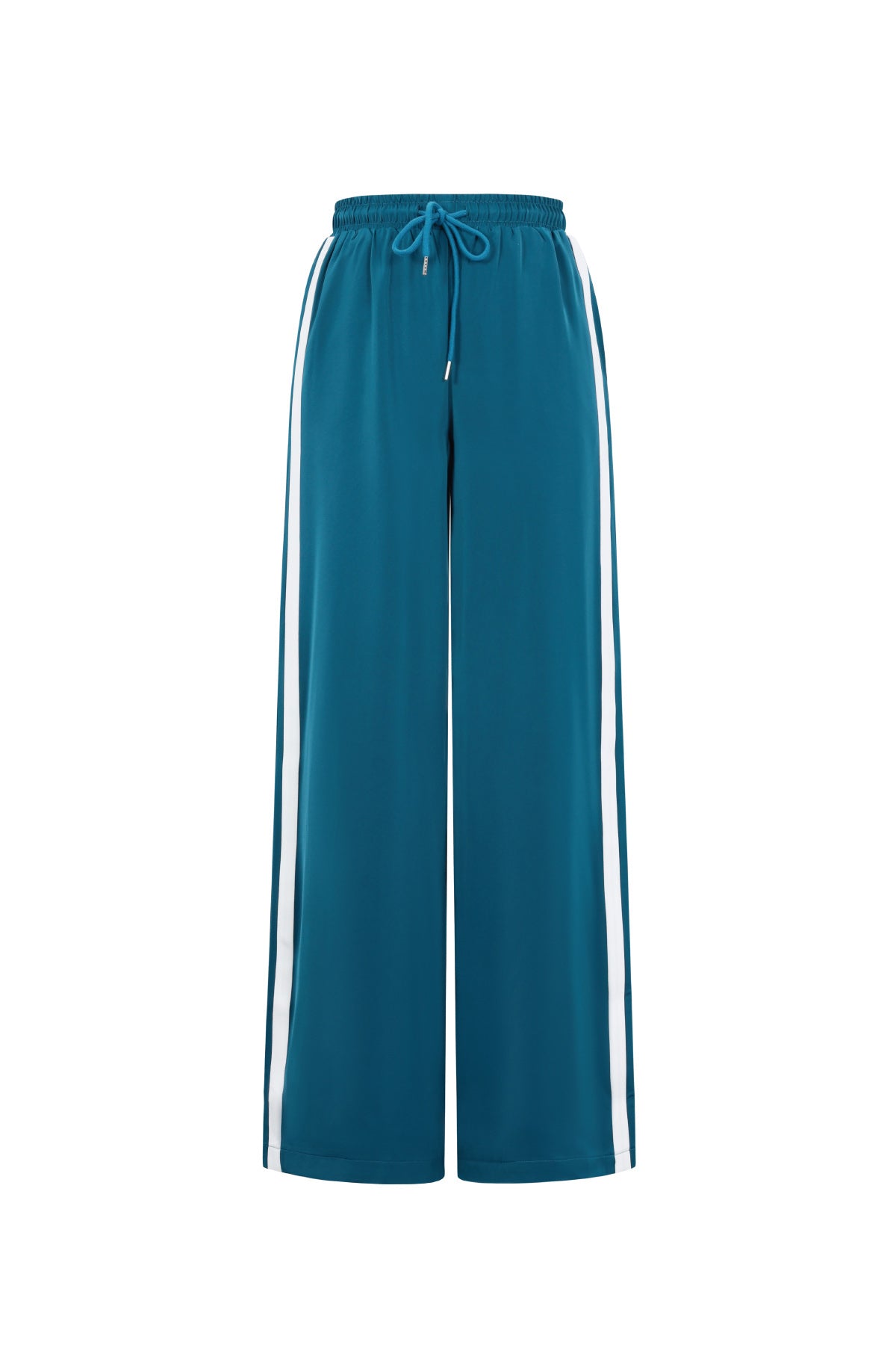 Woven Polyester Fiber Women's Straight Leg Pants Sporty Stripes