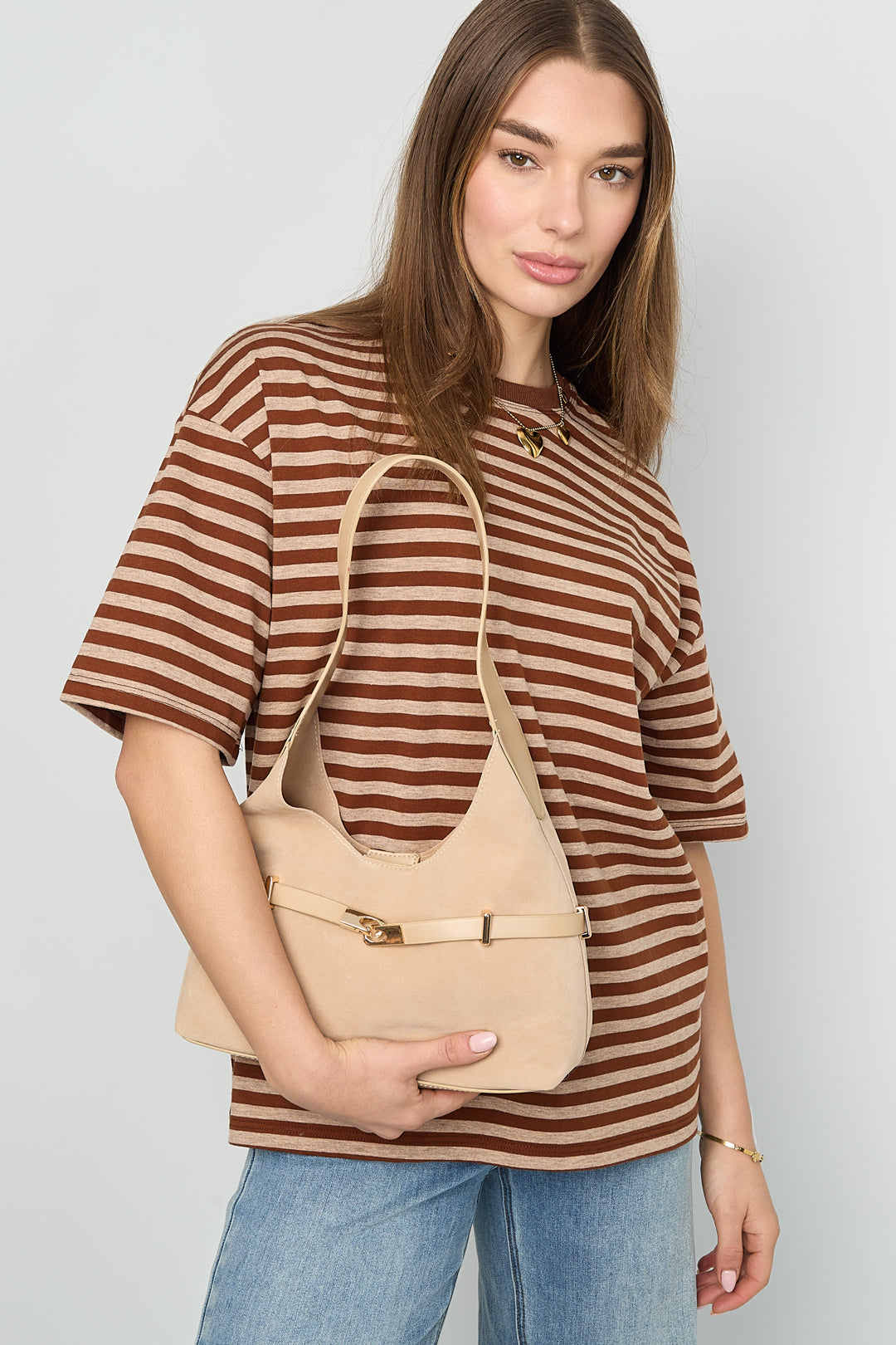 Schoudertassen Effen Kleur Casual Suède Dagelijkse Accessoires