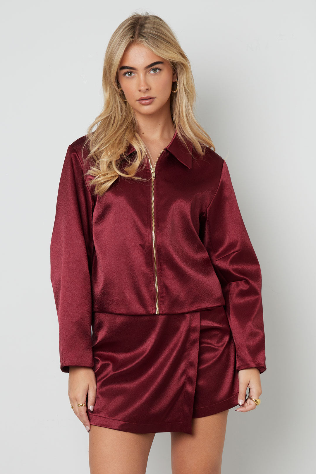 Woven Polyester Fiber Women's Jacket Casual Fall/Winter Solid Color