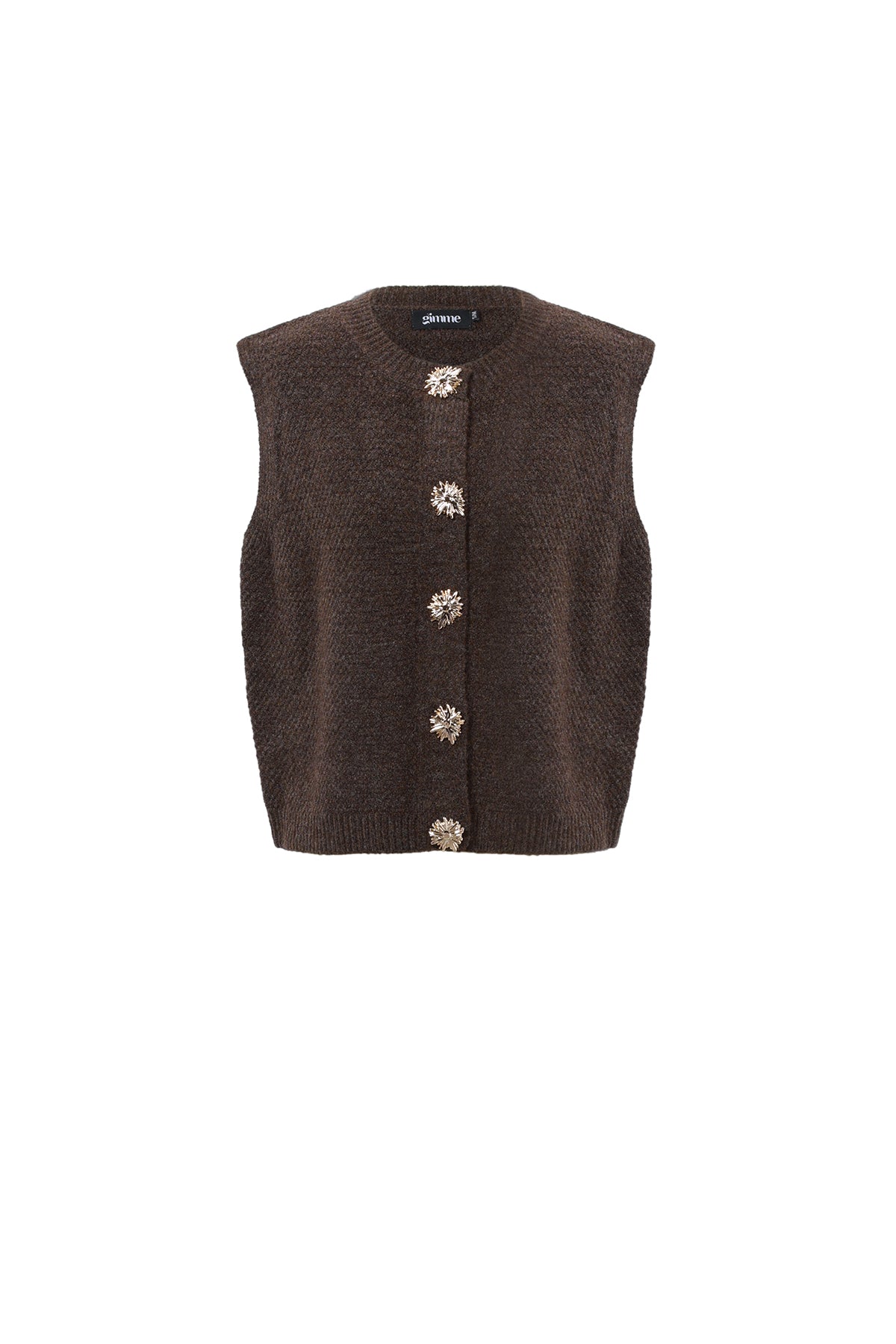 Knitted Polyester Fiber Women's Knitted Vest Casual Solid Color