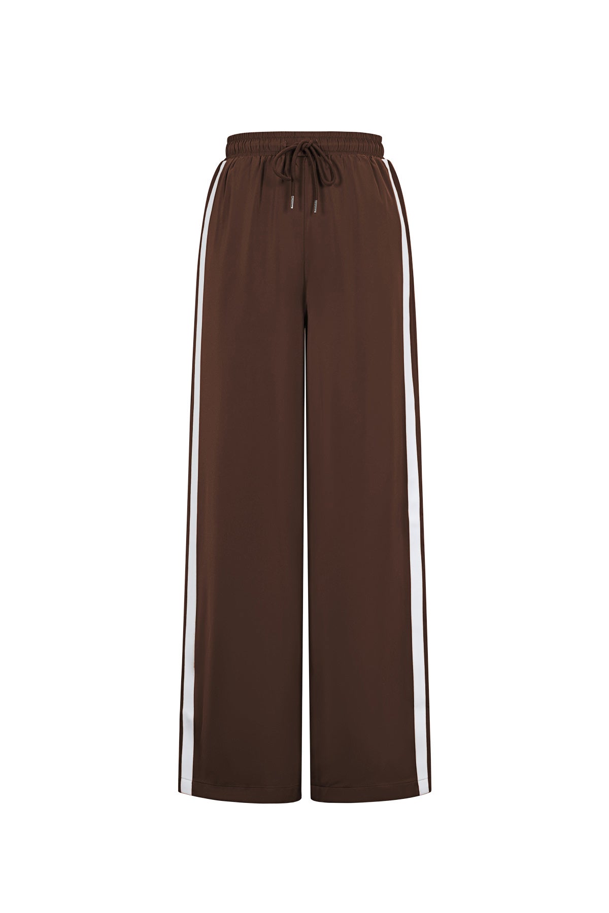 Woven Polyester Fiber Women's Straight Leg Pants Sporty Stripes