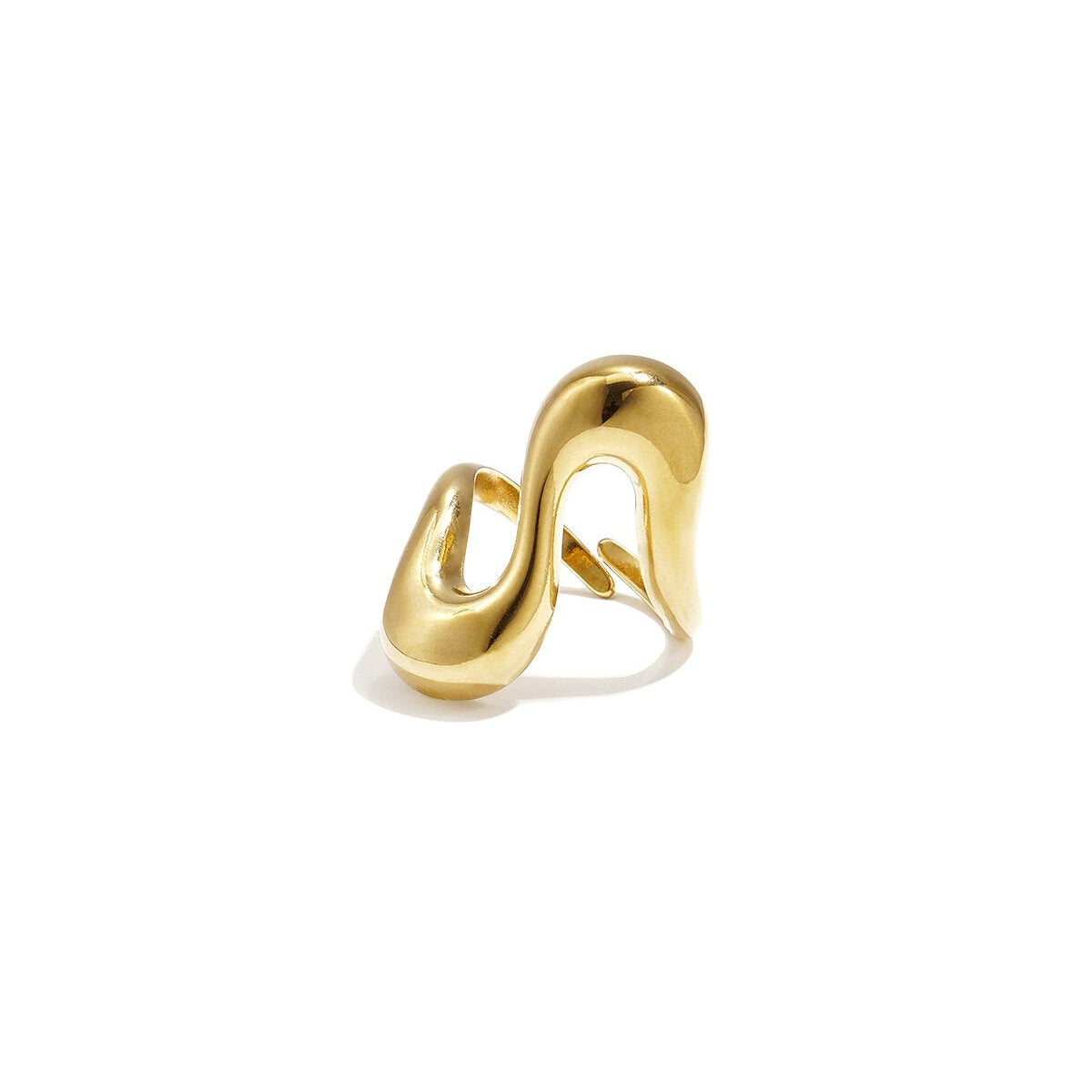 Elegant Adjustable Statement Ring in Silver & Gold