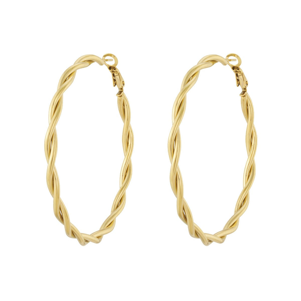 Stylish Stainless Steel Hoop Earrings - Silver & Gold