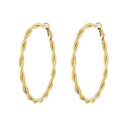 Stylish Stainless Steel Hoop Earrings - Silver & Gold