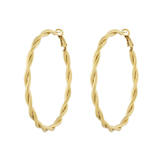 Stylish Stainless Steel Hoop Earrings - Silver & Gold
