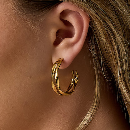 Stylish Stainless Steel Hoop Earrings for Women