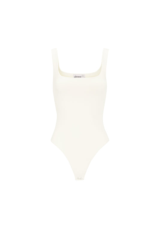 Knitted Nylon Shapewear Bodysuit Basic Solid Color