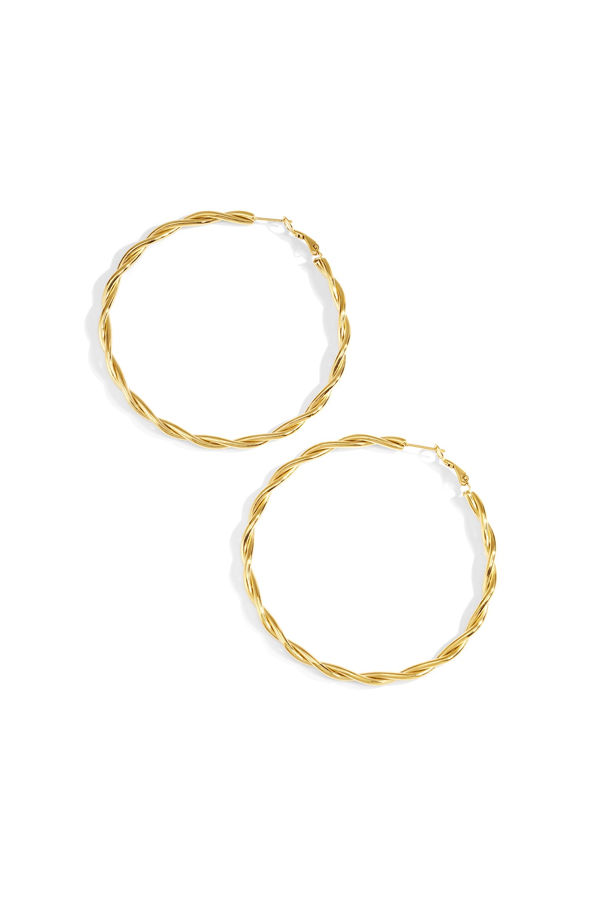 Stylish Stainless Steel Hoop Earrings - Silver & Gold