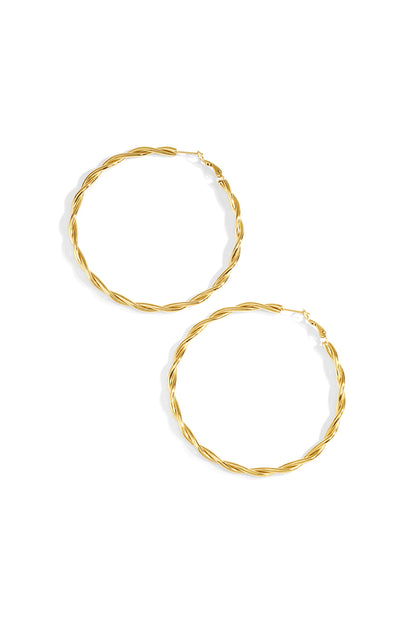 Stylish Stainless Steel Hoop Earrings - Silver & Gold