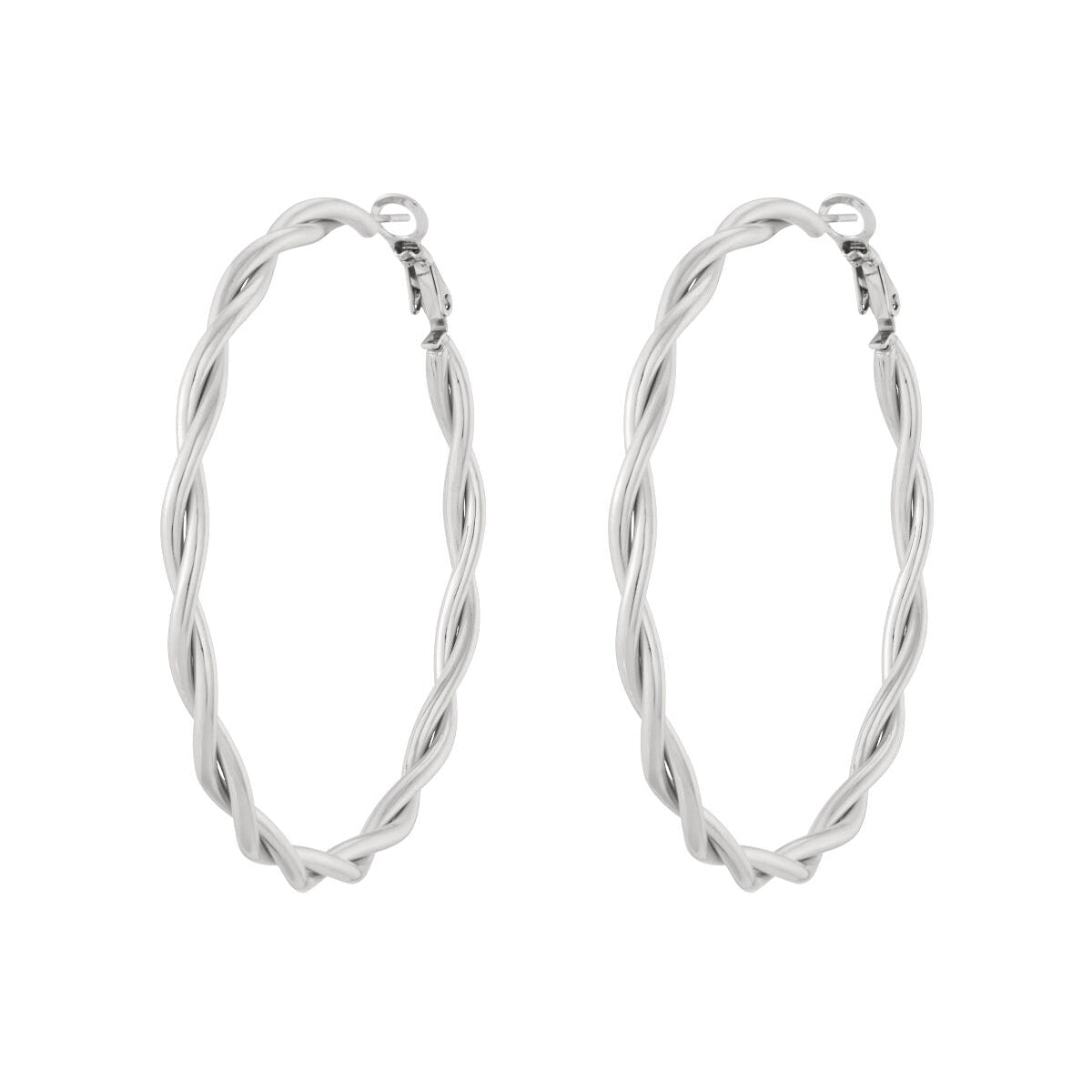 Stylish Stainless Steel Hoop Earrings - Silver & Gold