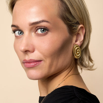 Lumé Gold Irregular Shaped Stud Earrings for Everyday Wear