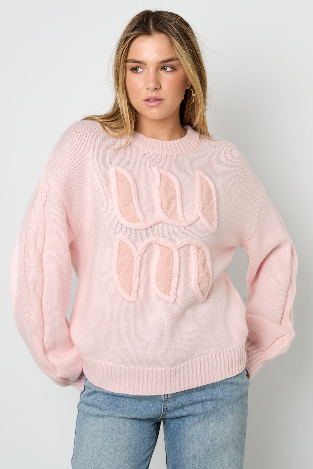 Knitted Polyester Fiber Women's Knit Sweaters Casual Letters