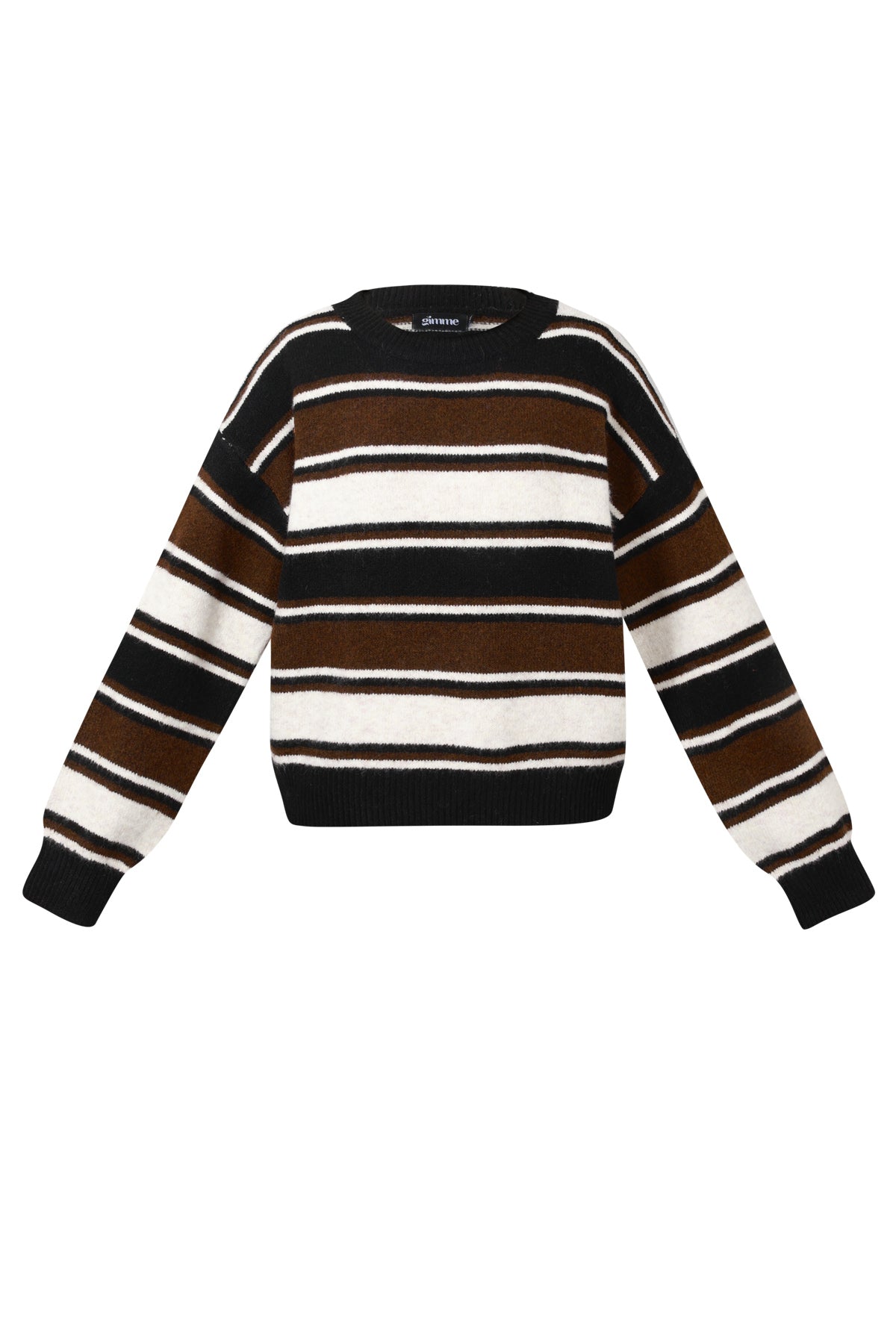 Knitted Polyester Fiber Women's Knit Sweaters Casual Stripes