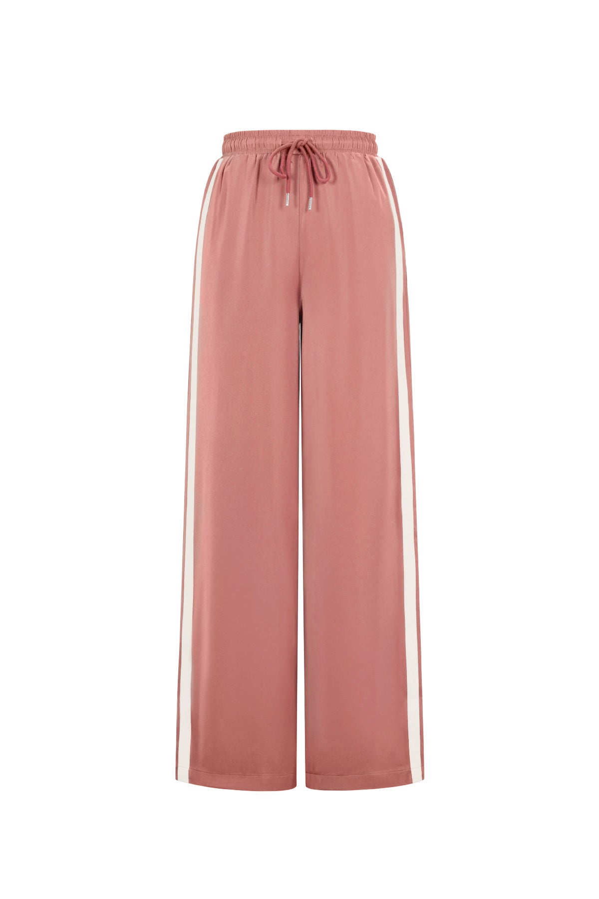 Woven Polyester Fiber Women's Straight Leg Pants Sporty Stripes