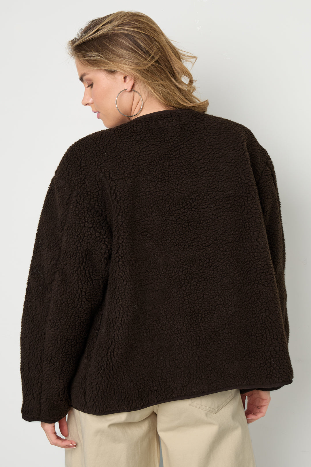Woven Polyester Fiber Women's Cardigan Casual Solid Color Fall/Winter