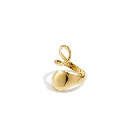 Elegant Gold-Color Adjustable Statement Ring