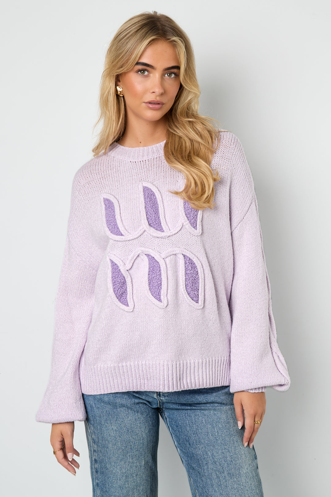 Knitted Polyester Fiber Women's Knit Sweaters Casual Letters
